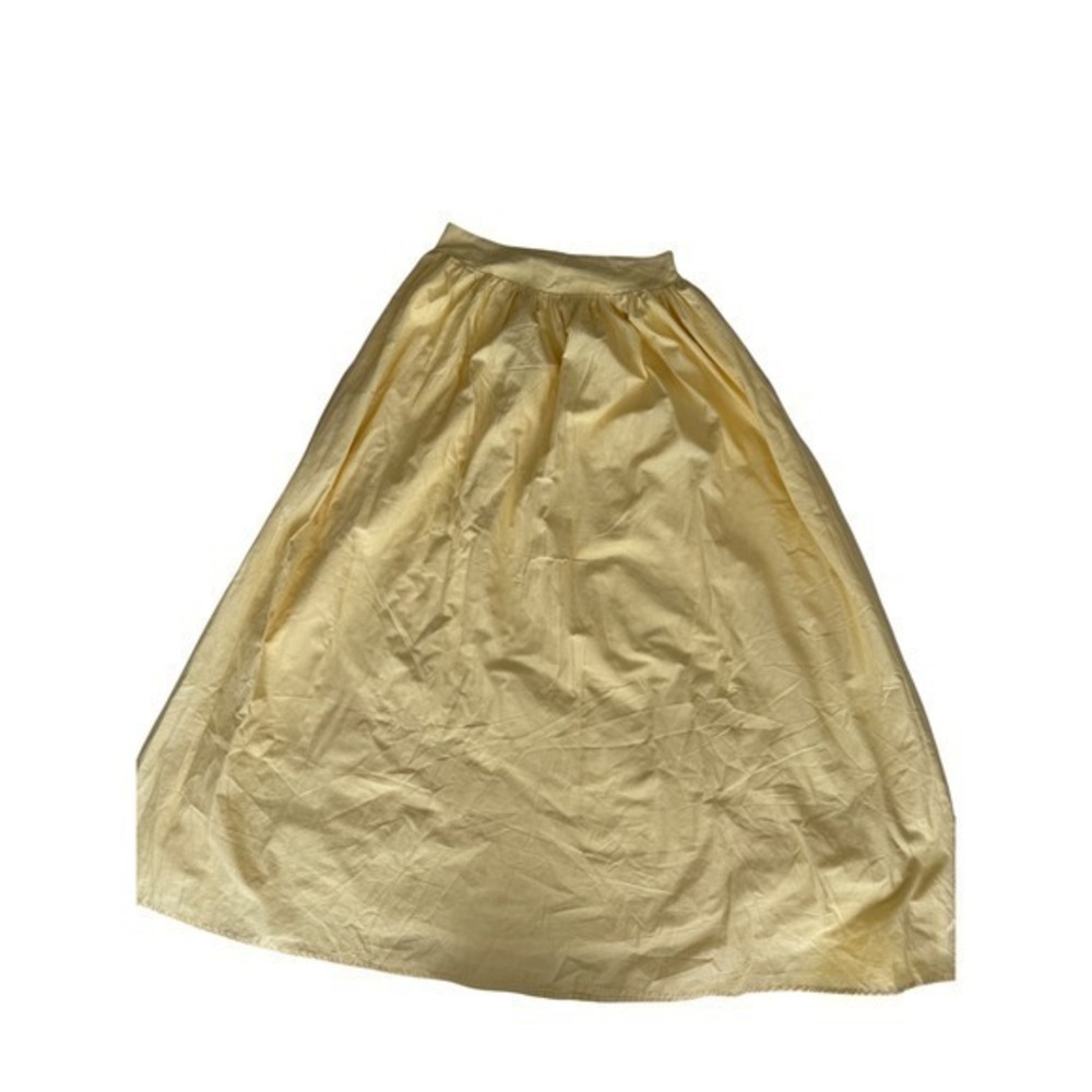 Princess Polly Valeria Light Yellow Maxi Skirt Pleated Waist Casual Beach  2 - Picture 7 of 8